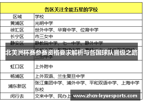 北美洲杯赛参赛资格要求解析与各国球队晋级之路